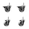 Service Caster Semi Steel Swivel Grip Ring Caster Set 43'' Wheels&7/16'' Stems-2 w/BRK, 4PK SCC-GR20S314-SSS-PLB-716138-2-S-2 - alternate 1